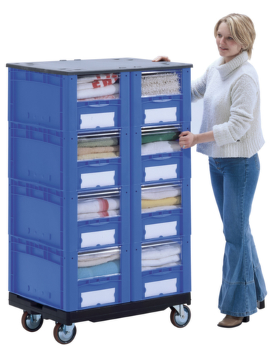 BITO Conteneur de stockage visible Euronorm avec ouverture d'accès, rouge, HxLxl 420x600x400 mm