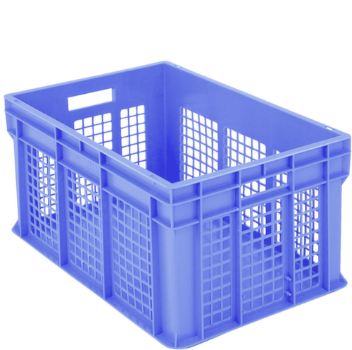 BITO Bac gerbable norme Europe parois ajourées, bleu, capacité 62 l