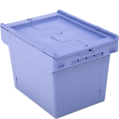 BITO Bac réutilisable plombable, capacité 22 l, Couvercle à charnière en 2 parties