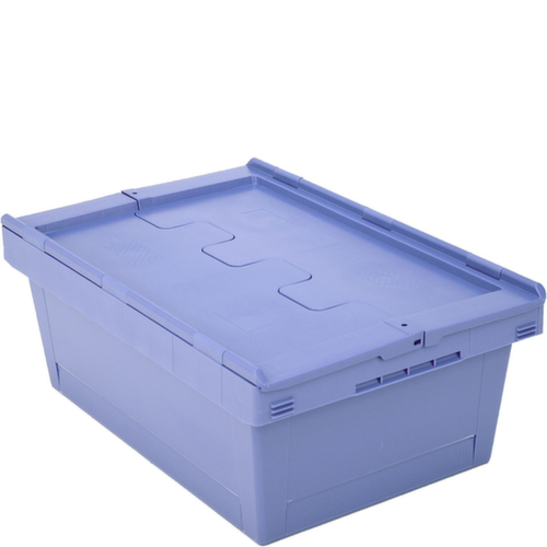 BITO Bac réutilisable plombable, capacité 38 l, Couvercle à charnière en 2 parties