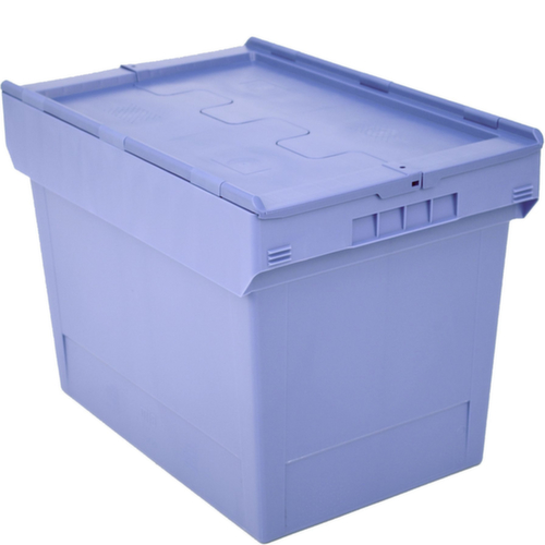 BITO Bac réutilisable plombable, capacité 74 l, Couvercle à charnière en 2 parties