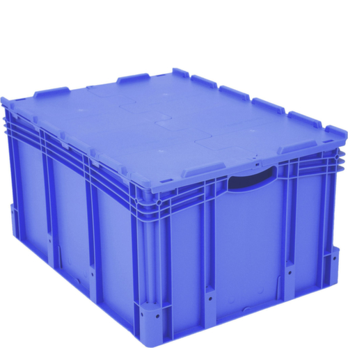 BITO Bac gerbable norme Europe de grand volume, bleu, capacité 170 l, couvercle à charnière