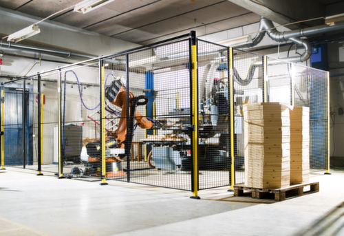 Axelent Porte coulissante pour grille de protection de machine, hauteur x largeur 2300 x 5900 mm