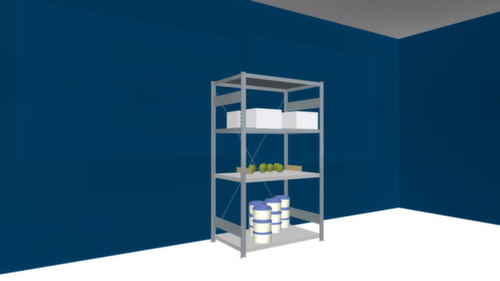 hofe Rayonnages sans vis en acier inoxydable, hauteur x largeur x profondeur 1750 x 1060 x 635 mm, 4 tablettes