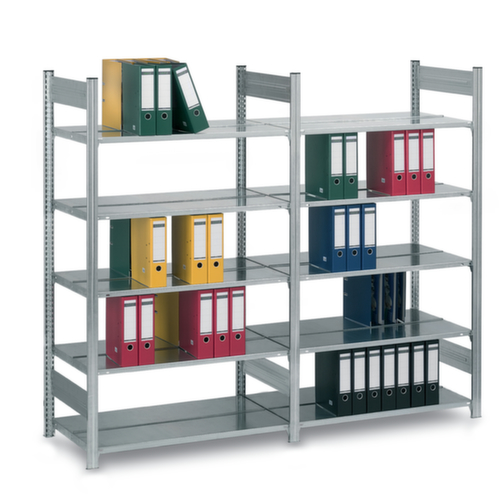 hofe Etagère à dossiers sans vis pour une utilisation des deux côtés, 8 tablettes, avec revêtement en zinc anti-corrosion