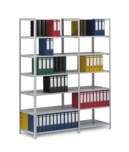 hofe Porte-fichiers à visser Champ de saisie à utiliser des deux côtés, 5 tablettes, RAL7035 gris clair