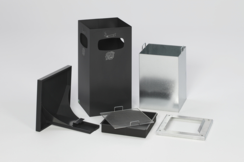 VAR Cendrier poubelle avec 3 ouvertures d'introduction, anthracite