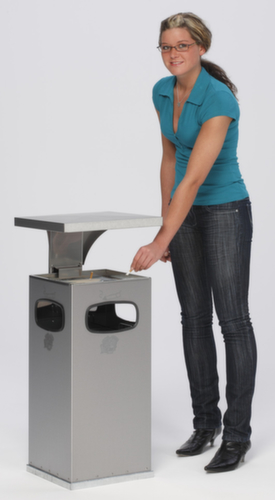 VAR Cendrier combiné en acier inoxydable B 32 avec toit