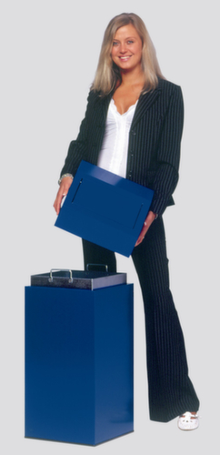 Collecteur de recyclage étiquette autocollante incl., 76 l, RAL5010 bleu gentiane, couvercle bleu