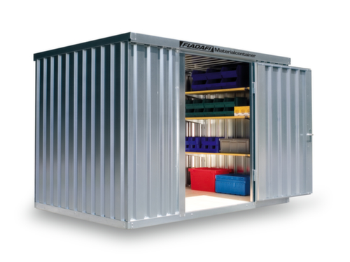 Säbu Conteneur de stockage galvanisé FLADAFI® avec porte battante