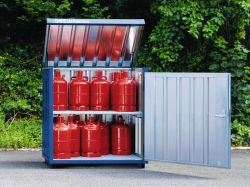 Cabine pour bouteilles de gaz avec toit rabattable