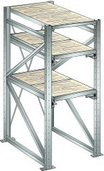 LISTA Rayonnage extensible pour charges lourdes avec 3 niveaux