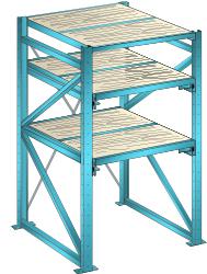 LISTA Rayonnage extensible pour charges lourdes avec 3 niveaux