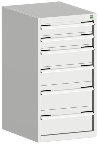bott Armoire à tiroirs cubio surface de base 525x525 mm, 6 tiroir(s), RAL7035 gris clair/RAL7035 gris clair