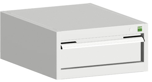 bott Armoire à tiroirs cubio surface de base 525x650 mm, 1 tiroir(s), RAL7035 gris clair/RAL7035 gris clair