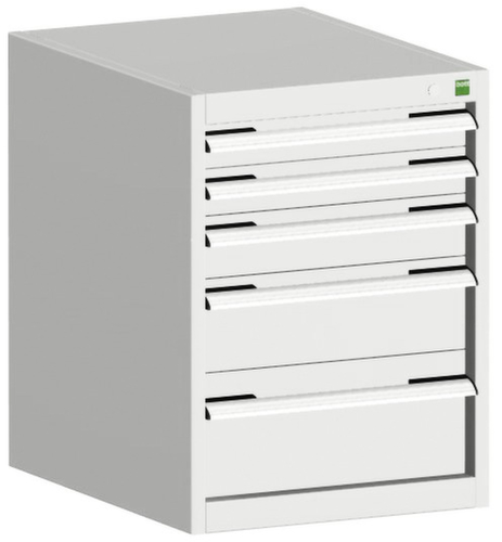 bott Armoire à tiroirs cubio surface de base 525x650 mm, 5 tiroir(s), RAL7035 gris clair/RAL7035 gris clair