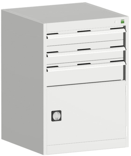 bott Armoire à tiroirs cubio surface de base 650x650 mm, 3 tiroir(s), RAL7035 gris clair/RAL7035 gris clair