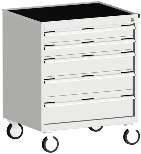 bott Armoire à tiroirs mobile cubio, 5 tiroir(s), RAL7035 gris clair/RAL7035 gris clair