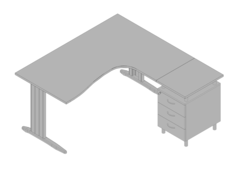 Quadrifoglio Ensemble de bureaux Practika avec 1 bureau, 1 caisson à poser