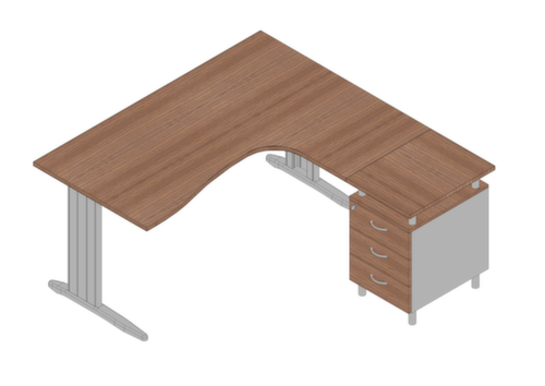 Quadrifoglio Ensemble de bureaux Practika avec 1 bureau, 1 caisson à poser