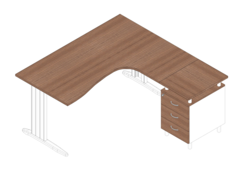 Quadrifoglio Ensemble de bureaux Practika avec 1 bureau, 1 caisson à poser