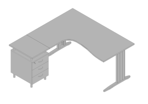 Quadrifoglio Ensemble de bureaux Practika avec 1 bureau, 1 caisson à poser