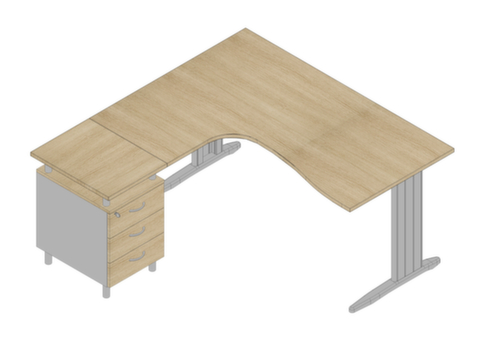 Quadrifoglio Ensemble de bureaux Practika avec 1 bureau, 1 caisson à poser