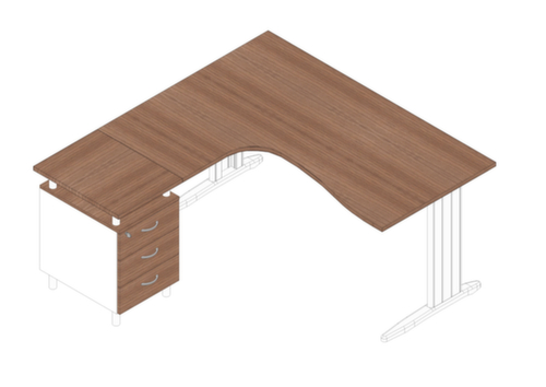 Quadrifoglio Ensemble de bureaux Practika avec 1 bureau, 1 caisson à poser