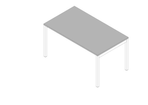 Quadrifoglio Bureau Practika avec piètement 4 pieds, largeur x profondeur 1400 x 800 mm, plaque gris