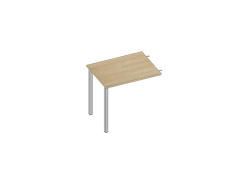 Quadrifoglio Table de rallonge à hauteur réglable Practika pour bureau avec piètement 4 pieds, largeur x profondeur 800 x 600 mm, plaque chêne