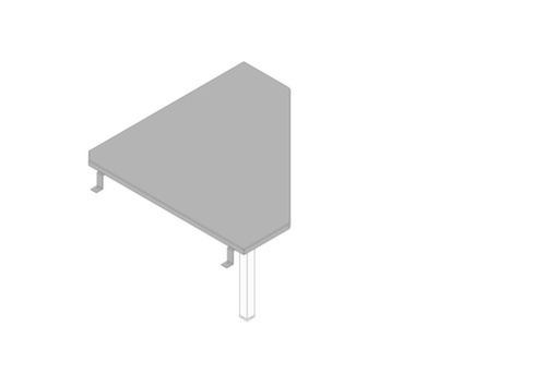 Quadrifoglio Angle de liaison anguleux Practika pour piètement 4 pieds, largeur x profondeur 840 x 840 mm, plaque gris