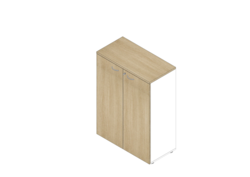 Quadrifoglio Armoire de bureau Practika, 3 hauteurs des classeurs, blanc/chêne