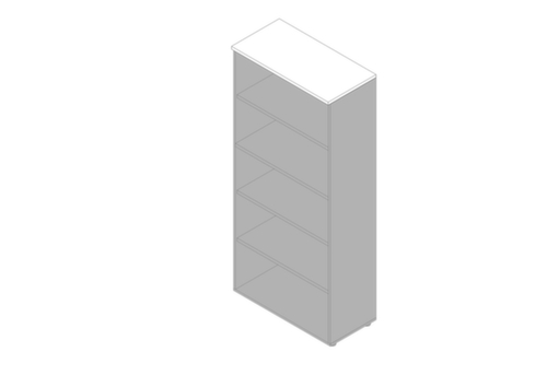 Quadrifoglio Rayonnage de bureau Practika, largeur 900 mm, 5 HC, aluminium/blanc