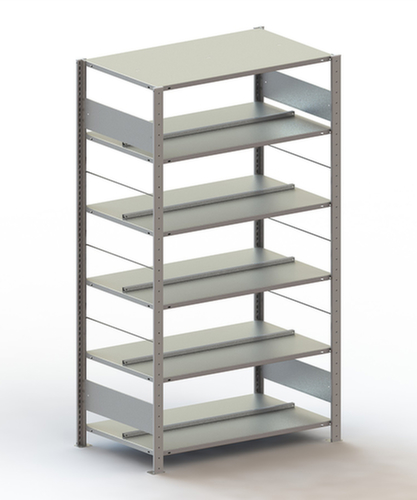 META Etagère à dossiers sans vis pour une utilisation des deux côtés, 6 tablettes, RAL7035 gris clair