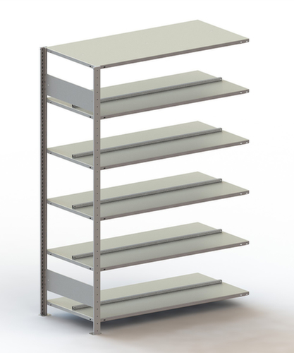 META Porte-documents sans vis Zone de fixation pour une utilisation des deux côtés, 6 tablettes, RAL7035 gris clair