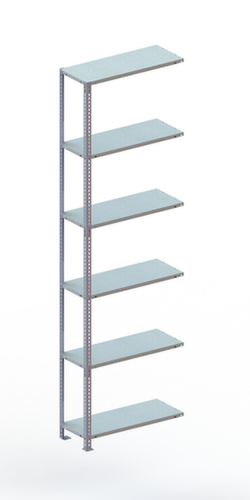META Rayonnage à boulonner FIX élément suivant, 6 tablettes, RAL7035 gris clair