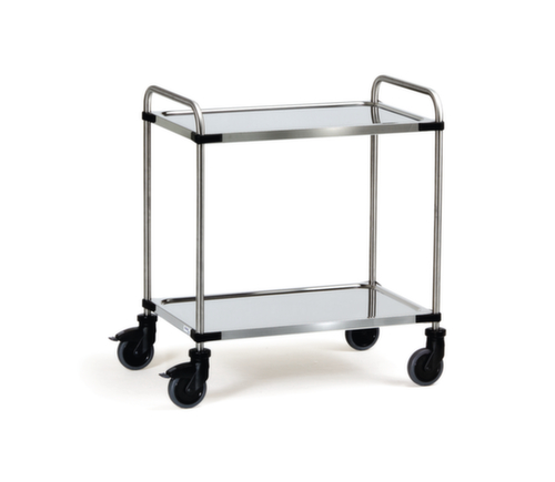 fetra Chariot à plateaux en acier inoxydable, force 120 kg, 2 plateaux