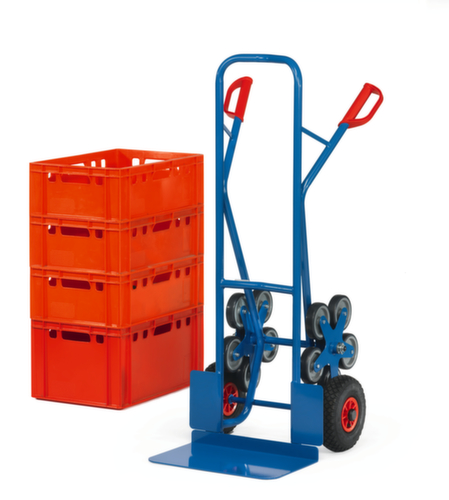 fetra Diable pour escaliers 5 étoiles, force 200 kg, largeur de pelle 480 mm, bandage air