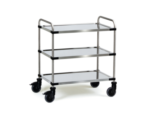 fetra Chariot à plateaux en acier inoxydable