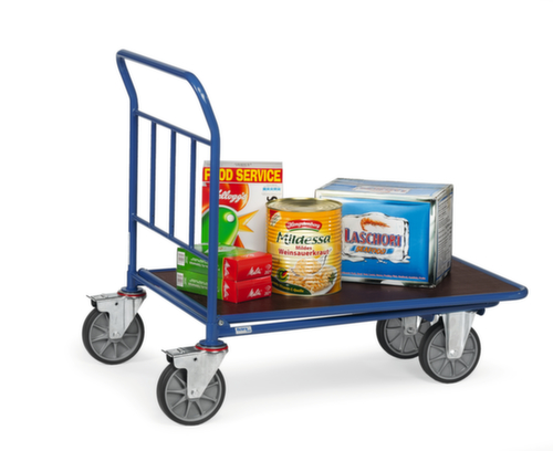 fetra Chariot peu encombrant avec surface de chargement antidérapante, force 500 kg, plateau longueur x largeur 1000 x 600 mm