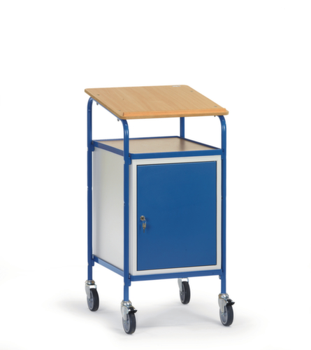 fetra Bureau mobile avec armoire, RAL5007 bleu brillant/RAL5007 bleu brillant