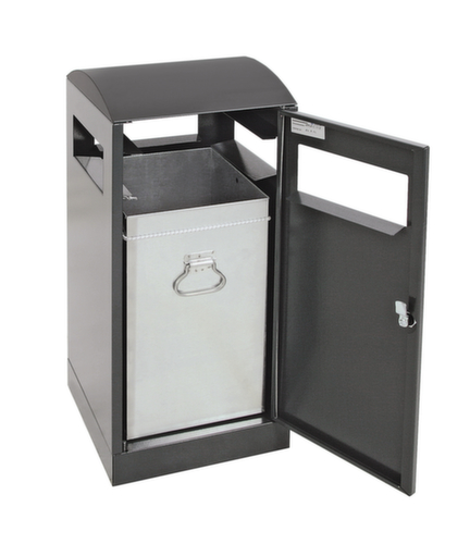 Poubelle avec coiffe colorée, 40 l, RAL7016 gris anthracite