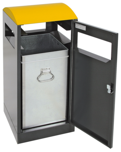 Poubelle avec coiffe colorée, 40 l, RAL7016 gris anthracite