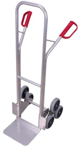 VARIOfit Diable pour escaliers 3 étoiles en aluminium, force 200 kg, largeur de pelle 320 mm, bandage caoutchouc plein
