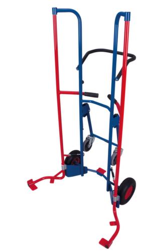 VARIOfit Camion à pneu haut avec roues de support, RAL5010 bleu gentiane, bandage air