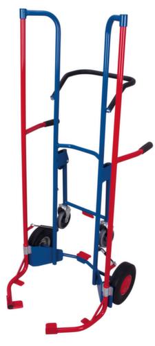 VARIOfit Camion à pneu haut avec roues de support, RAL5010 bleu gentiane, bandage caoutchouc plein