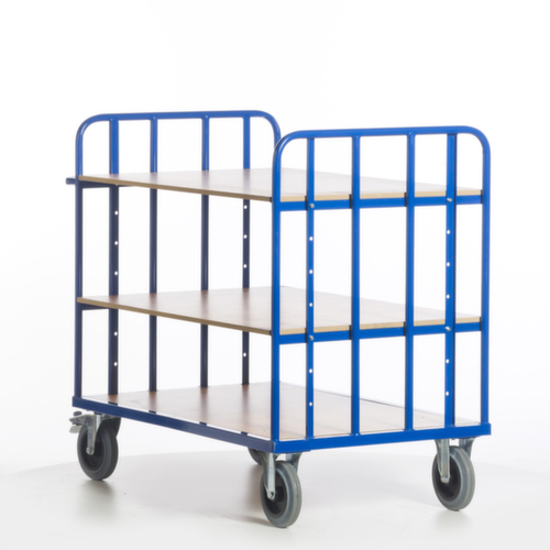 Rollcart Chariot à étagères avec parois latérales en tube d'acier