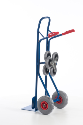 Rollcart Diable pour escaliers 3 étoiles, force 150 kg, largeur de pelle 300 mm, bandage air