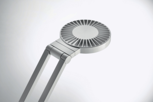 Luctra Lampe de bureau à DEL Radial Table Base avec lumière biologiquement active, lumière lumière blanc froid à blanc chaud biologiquement active, blanc