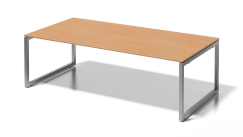 Bisley Bureau de direction et table de conférence Cito avec piètement à patins, largeur x profondeur 2400 x 1200 mm, panneau hêtre